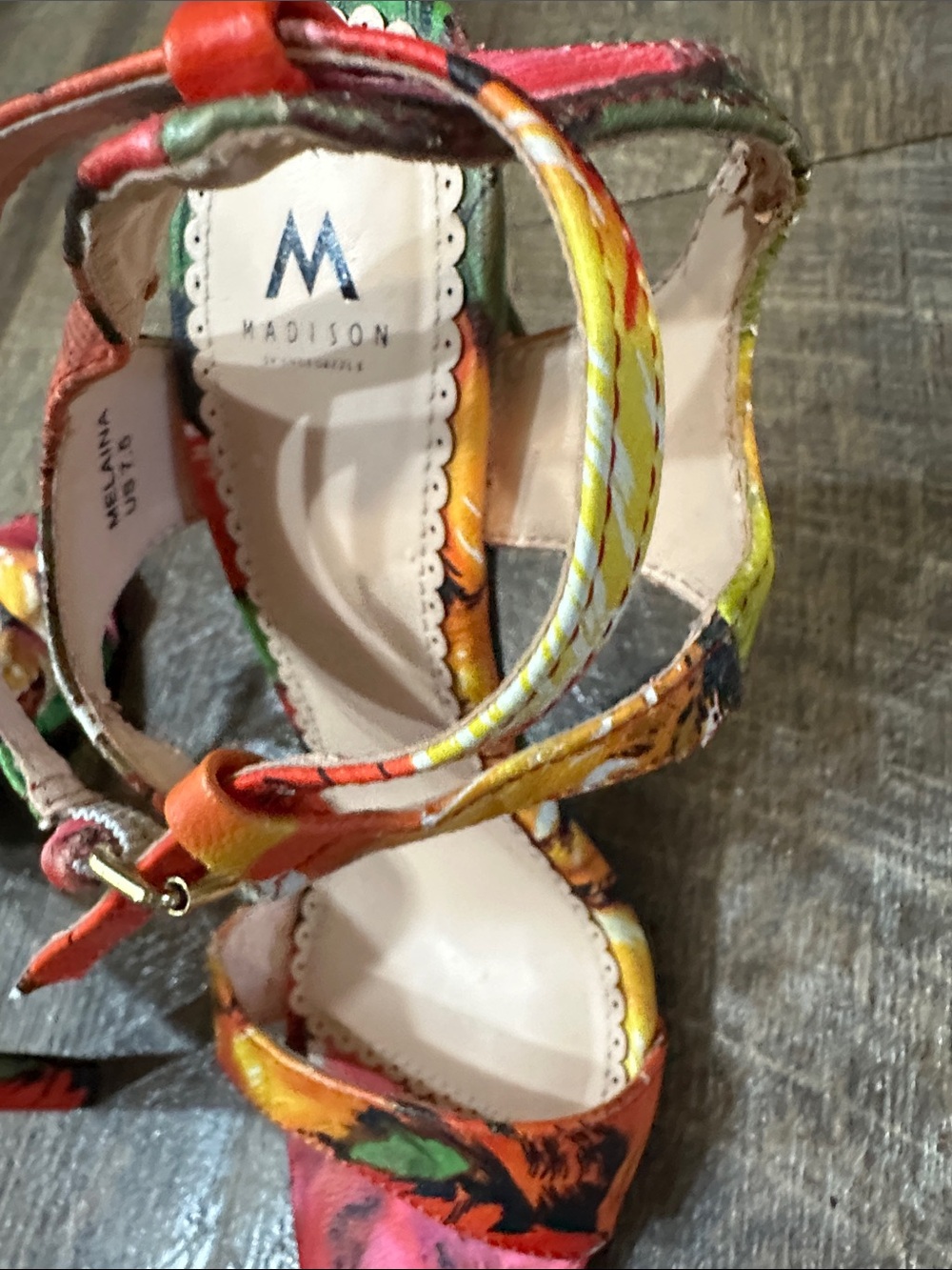 Madison Women’s Vibrant Floral-Multicolor Slingback High Heels 👠- Size 7.5 - Picture 2 of 7